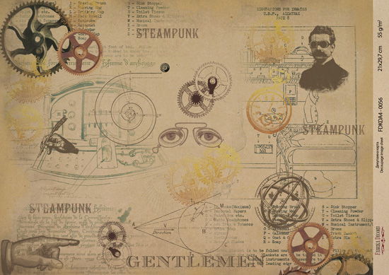 Kraft Decoupage Papier 29,7x21cm, “Scienze antiche”, #0056 - Fabrika Decoru