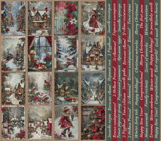 Double-sided scrapbooking paper set Nostalgic Christmas 12"x12", 10 sheets - foto 12