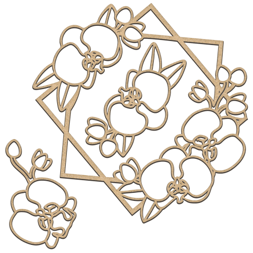 set of mdf ornaments for decoration #236