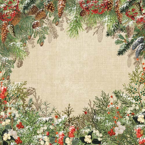 Doppelseitiges Scrapbooking-Papierset Botanisches Wintertagebuch, 20 x 20 cm, 10 Blatt - foto 1  - Fabrika Decoru