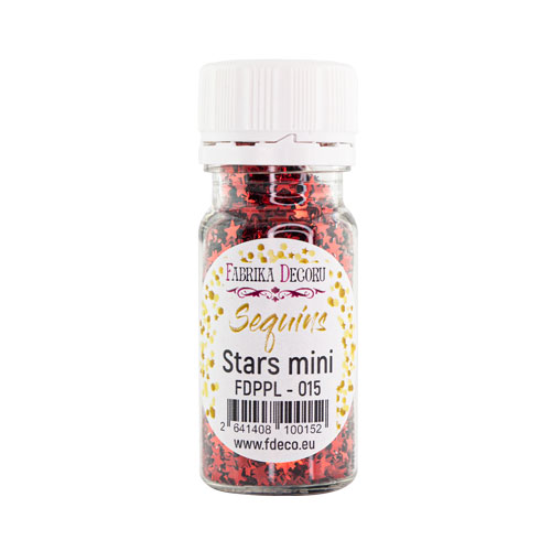 Sequins Stars mini, red metallic, #015