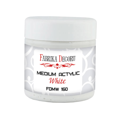 Mittleres Acryl, Farbe Weiß, 150ml - Fabrika Decoru