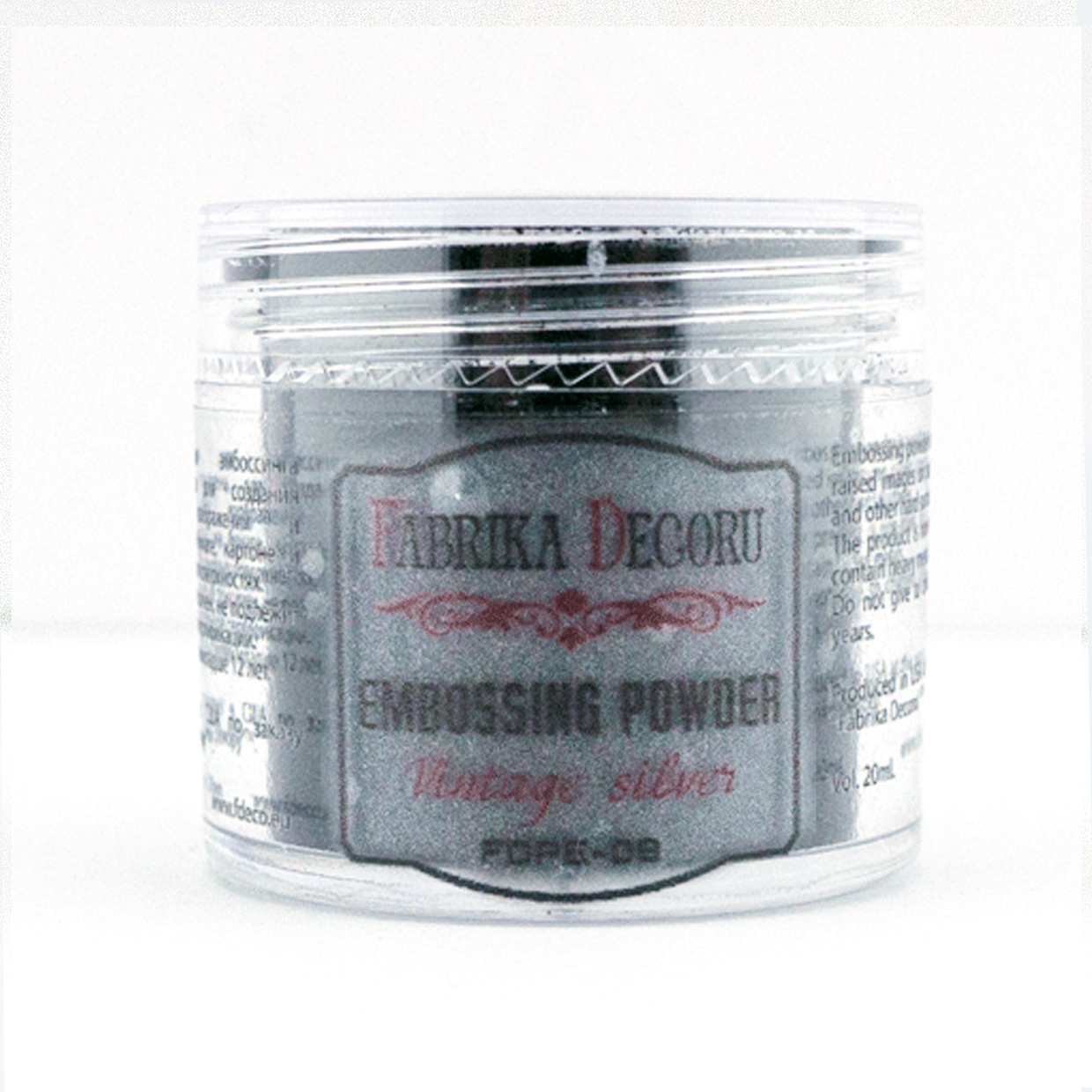 Puder do embossingu Srebrny Vintage, 20ml - Fabrika Decoru