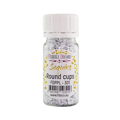 Sequins Round cups, white, #301