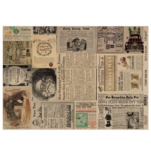 Набір одностороннього крафт-паперу для скрапбукінгу Vintage Christmas, 42x29,7 см, 10 аркушів  - фото 7