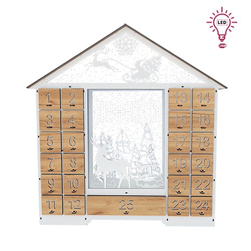 Advent calendar "Fairy house with figurines" for 25 days with cut out numbers, LED light, DIY - foto 4