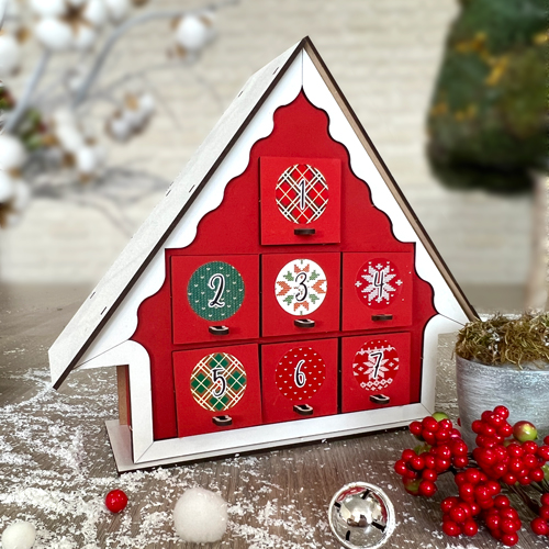 Mini Advent Calendar "Tiny" for 7 days with sticker numbers, DIY kit - foto 3
