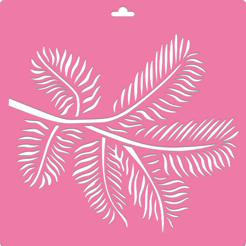 Stencil for decoration XL size (30*30cm),  Christmas tree\'s branch #185
