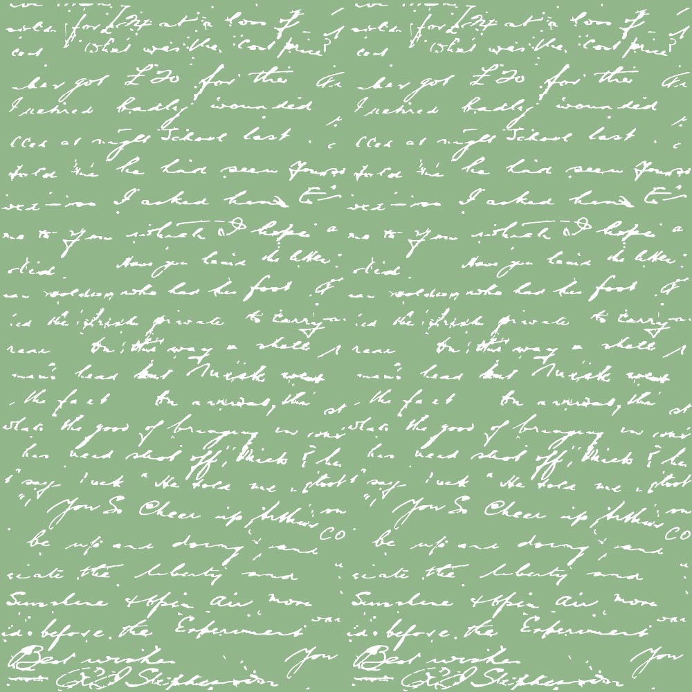 Sheet of single-sided paper embossed with silver foil, pattern Silver Text Avocado 12"x12" 