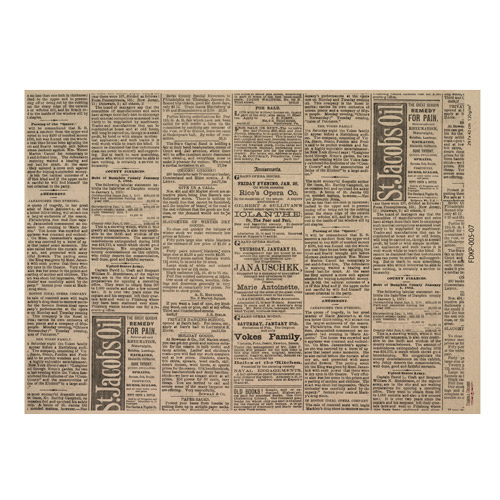 Einseitiges Kraftpapier Satz für Scrapbooking Newspaper advertisement 42x29,7 cm, 10 Blatt  - foto 6  - Fabrika Decoru