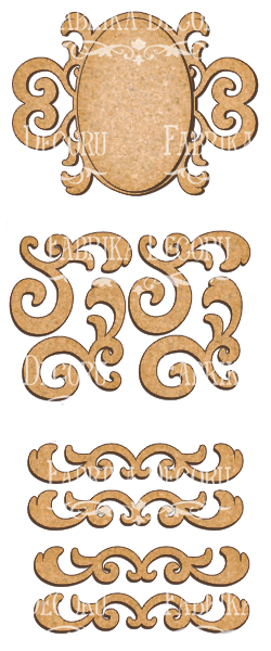 set of mdf ornaments for decoration #107