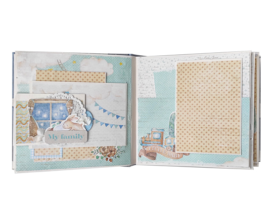 Zestaw DIY do tworzenia dziecięcego scrapbooking albumu "Dreamy Baby Boy", 20cm x 20cm, #09 - foto 3  - Fabrika Decoru