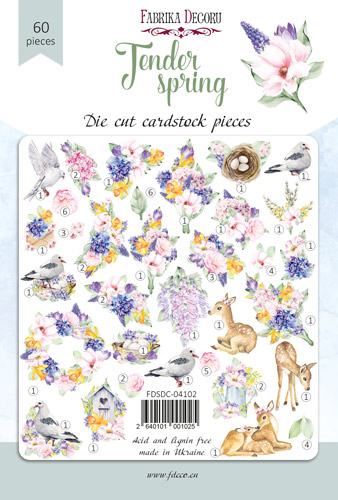 Set of die cuts Tender spring, 60 pcs - foto 0