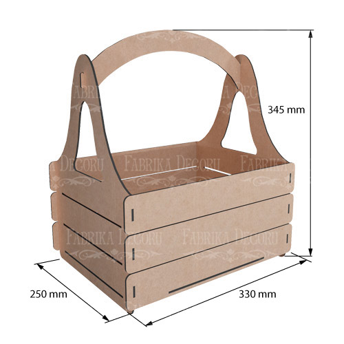 Top Handle Fruit Basket Gift Box, 330 х 345 х 250 mm, DIY kit #289 - foto 2
