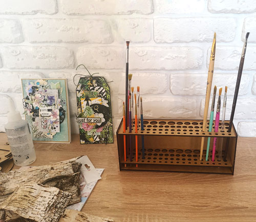 Schreibtisch-Organisationsset für Pinsel, 250mm x 70mm х 100mm, DIY-Bausatz #346 - foto 1  - Fabrika Decoru