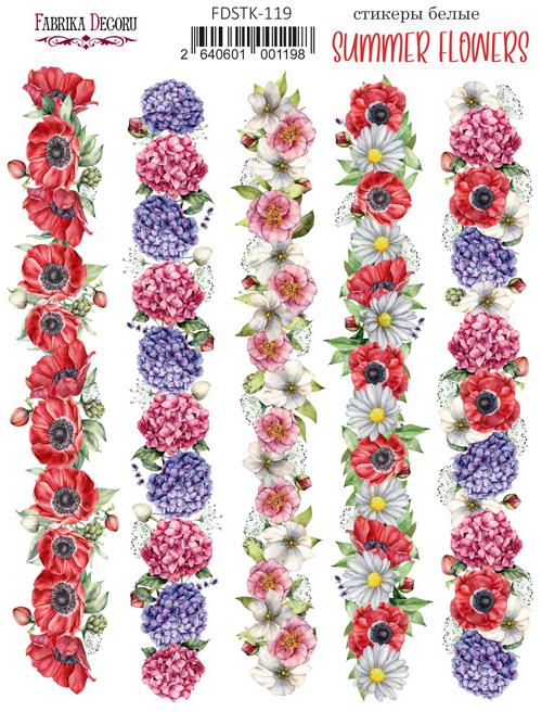 Zestaw naklejek, 5 szt, "Summer flowers"  #119 - Fabrika Decoru