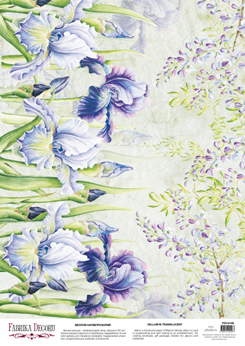 deco vellum colored sheet irises maxi, a3 (11,7" х 16,5")