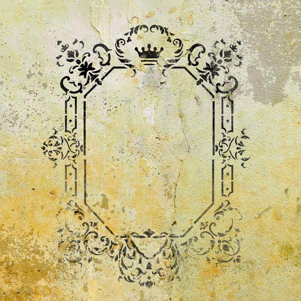 Stencil for decoration XL size (30*30cm), Frame with crown #070 - foto 1