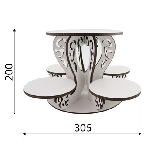 Openwork stand for sweets, cakes and bonbonnières "Swans", White, 390 mm х 390 mm х 196mm - foto 2