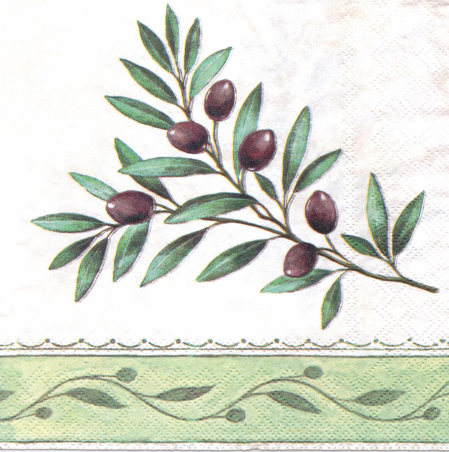Decoupage napkin "Olive branch"