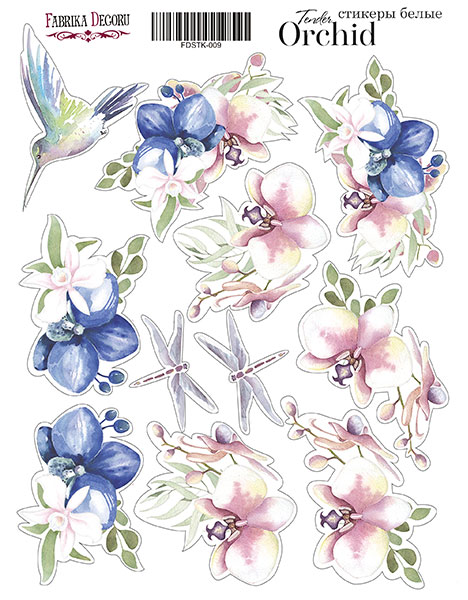 Kit of stickers 11 pcs Tender orchid-2 #009