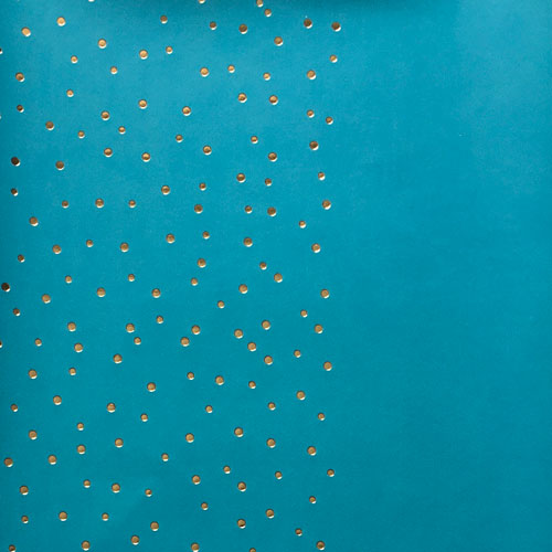 Stück PU-Leder mit Goldprägung, Muster Golden Drops Hellblau, 50cm x 25cm - foto 1  - Fabrika Decoru