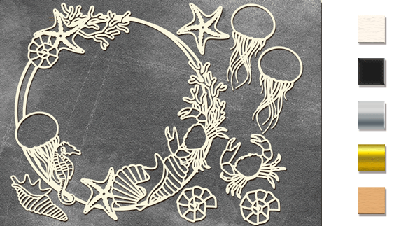 Zestaw tekturek "Ramka z meduzą" #385 - Fabrika Decoru