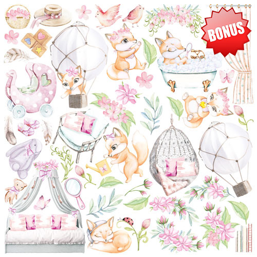 Doppelseitiges Scrapbooking-Papierset Lustiges Fuchsmädchen, 20,3 x 20,3 cm, 10 Blatt - foto 11  - Fabrika Decoru