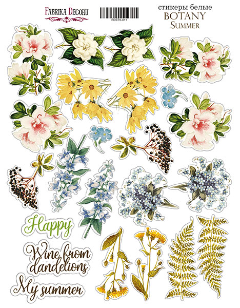 Kit of stickers 23 pcs Botany summer #011
