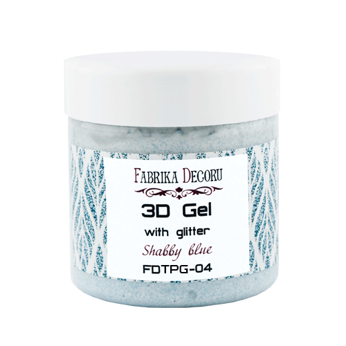 3-D Gel mit Glitzer "Shabby Blue", 150ml - Fabrika Decoru