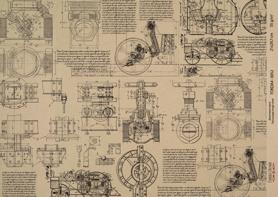 Kraft Decoupage Papier 29,7x21cm, “Scienze antiche”, #0052 - Fabrika Decoru
