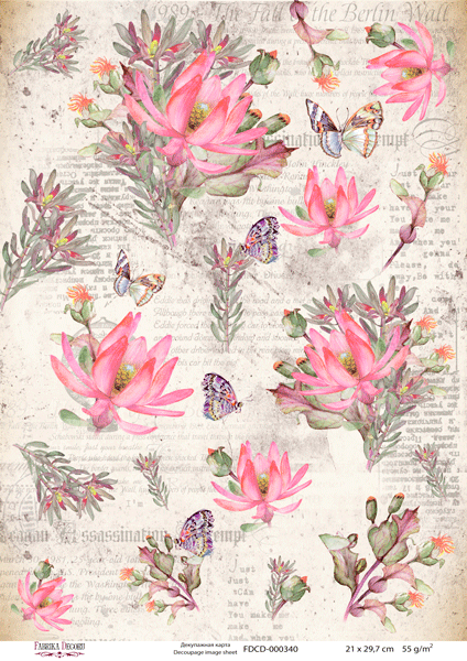 Karta do decoupage #0340, 21x29,7cm - Fabrika Decoru