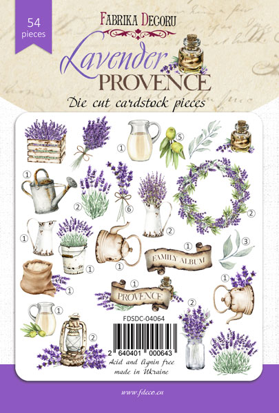 Set of die cuts Lavender provence, 54 pcs - foto 0