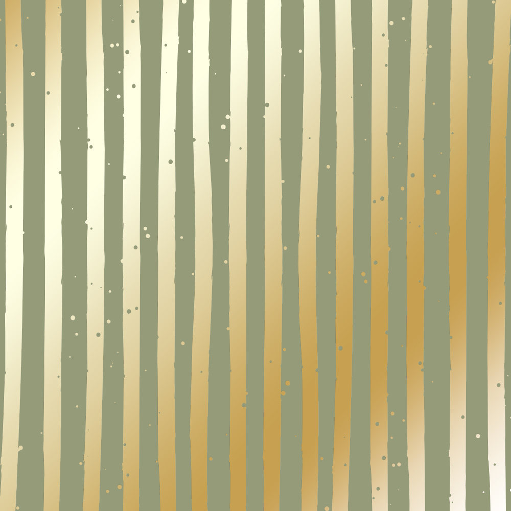 Blatt aus einseitigem Papier mit Goldfolienprägung, Muster Golden Stripes Olive, 12"x12" - Fabrika Decoru