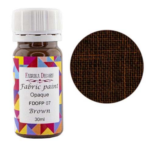 Farba akrylowa do tkaniny, Brązowy, 30ml - Fabrika Decoru