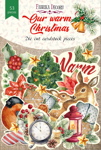 набор высечек, коллекция our warm christmas, 53 шт