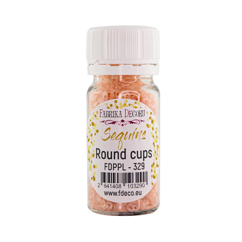 Sequins Round cups, peach, #329