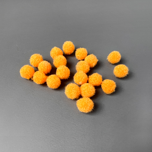 Pompons for crafts and decoration, Yellow, 20pcs, diameter 10mm