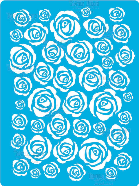 Stencil for crafts 15x20cm "Roses Background" #187