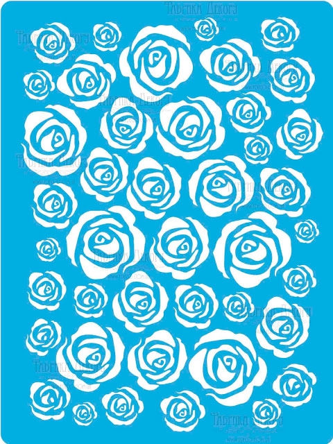 Bastelschablone 15x20cm "Roses Background" #187 - Fabrika Decoru