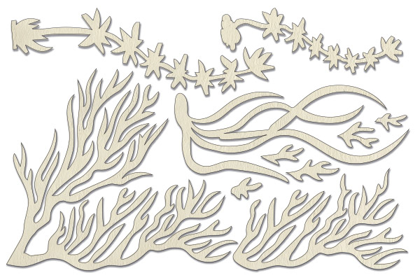 Chipboard embellishments set,  "Marine life 3" #020