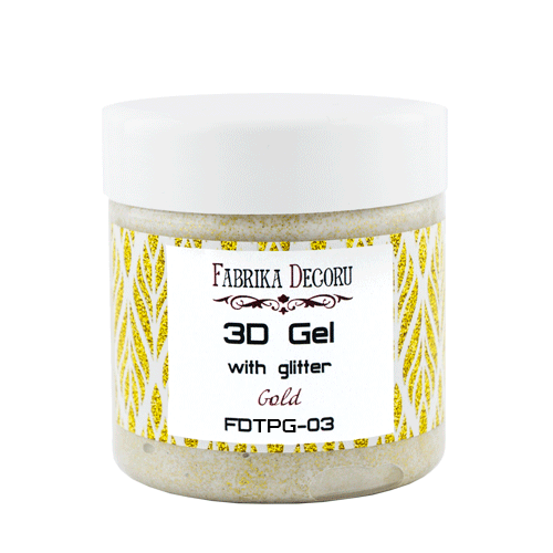 3-D Gel mit Glitzer "Gold", 150ml - Fabrika Decoru