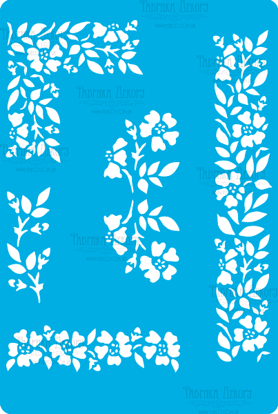 Stencil for crafts 15x20cm "Flower borders" #263