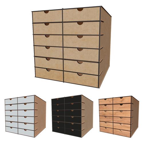 DIY Furniture organizer for stationery, art, sewing supplies, etc. 365mm x 365mm x 385mm, kit #06