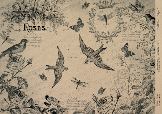 декупажная карта на крафт бумаге 21x29,7см, "pages from the past", #00123 фабрика декору