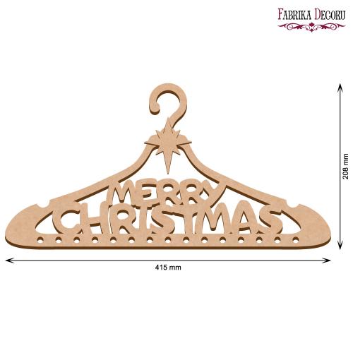 Артборд вешалка с надписью "Merry Christmas", 21 см x 40 см, #226 - Фото 0