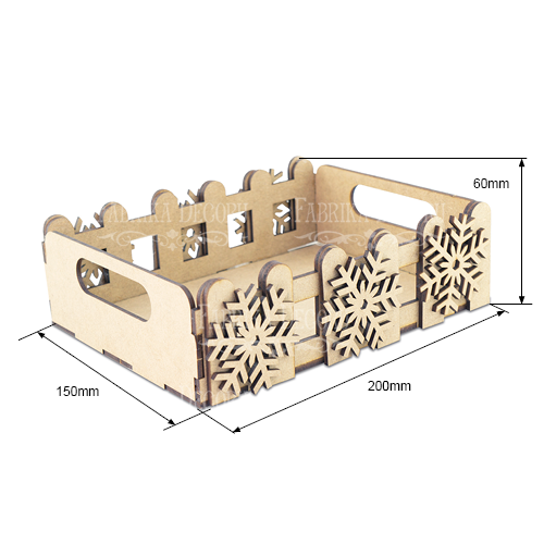 Koszyk prezentowy ze śnieżynkami, blankiet do dekoracji #211 - foto 1  - Fabrika Decoru