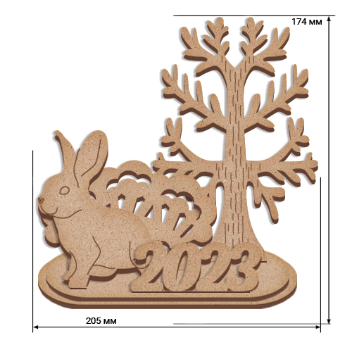 Blank for decoration, Bunny with a Tree, #520 - foto 0