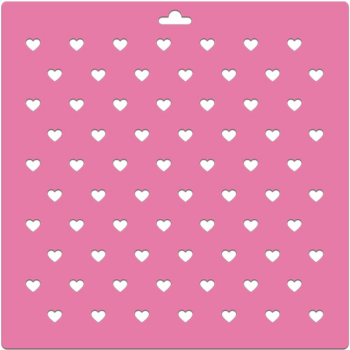 Stencil for decoration XL size (30*30cm), Hearts pattern, #216