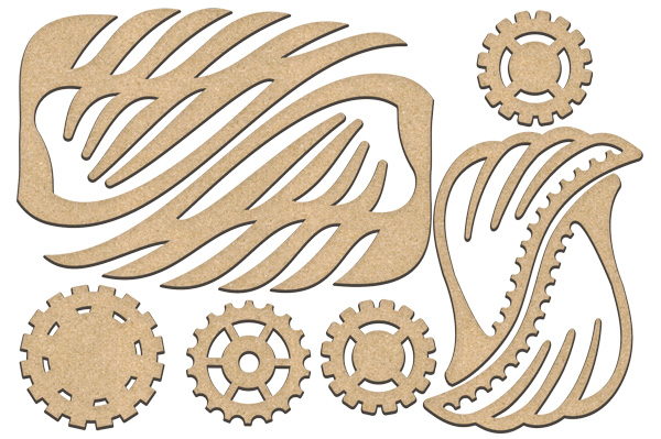 Zestaw ozdób z mdf do dekorowania #215 - Fabrika Decoru